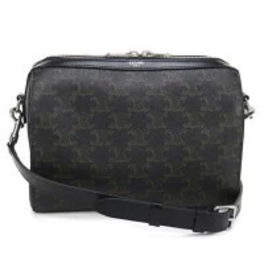 Celine Boston Bag Triomphe Canvas Black Travel Handbag Cool